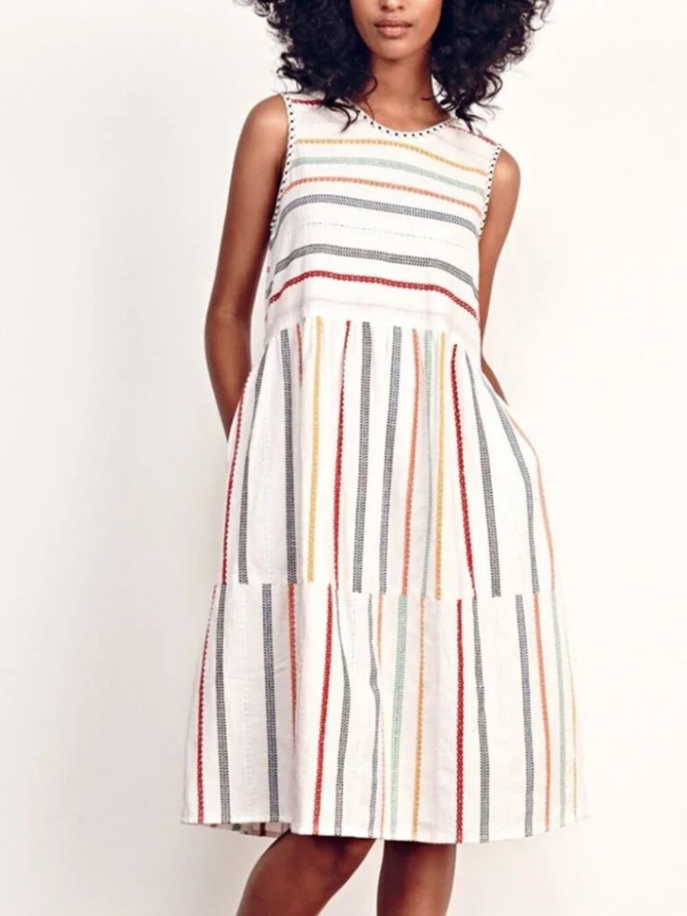 Ace & Jig White Striped Sundress Multi-Color